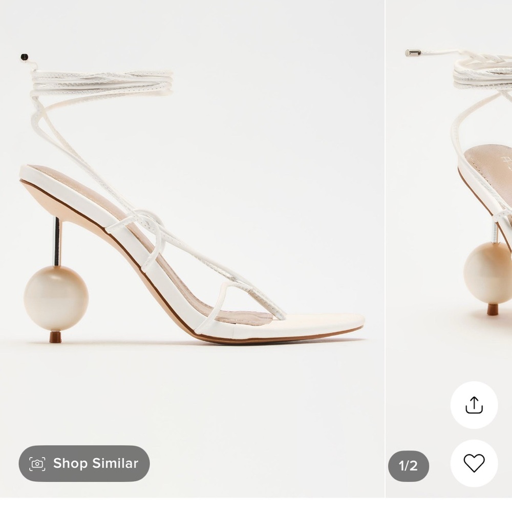 White fashion nova lace up heels